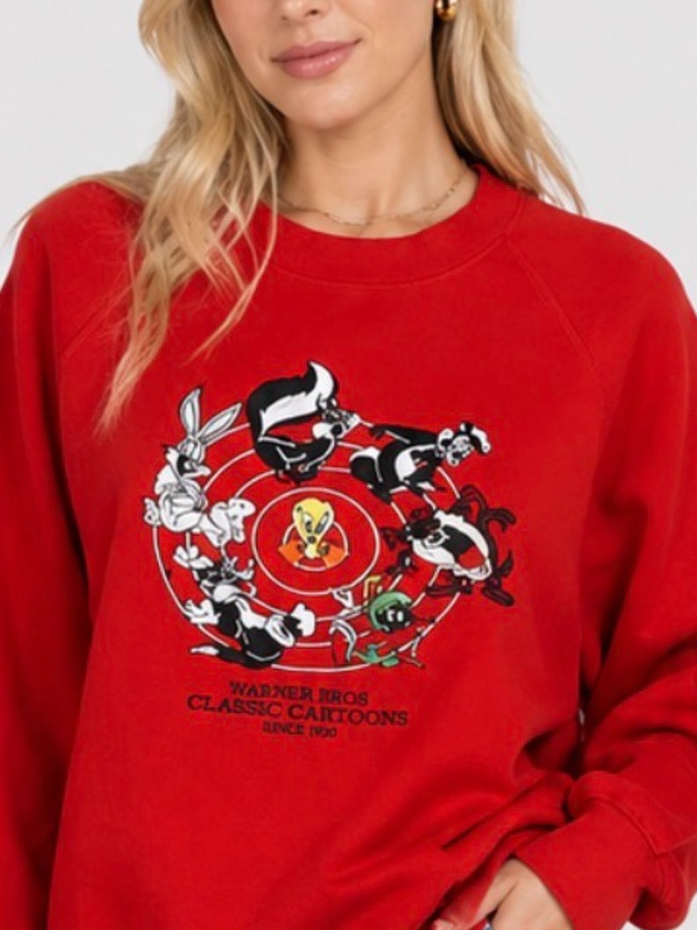 Vintage 1997 Warner Bros. Crewneck Sweatshirt Embroidered Size M